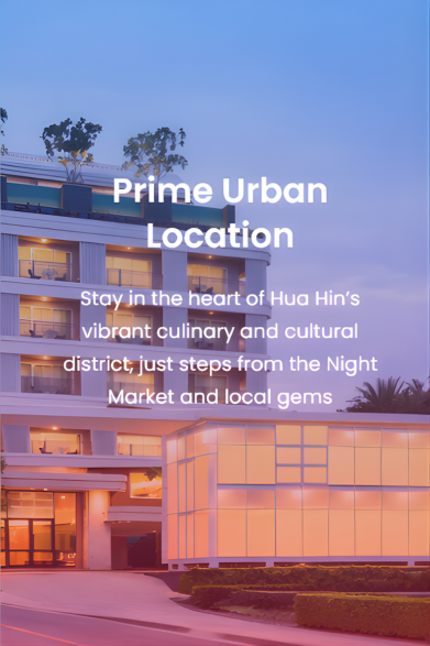 Hisea Huahin Hotel exterior located near Hua Hin Night Market in the city center.